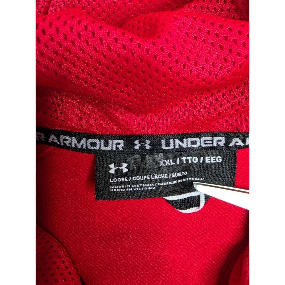 Under Armour Maryland Terrapins Basketball Jacket Men 2XL Red Quarter Zip Hooded